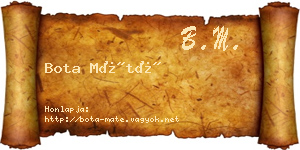 Bota Máté névjegykártya